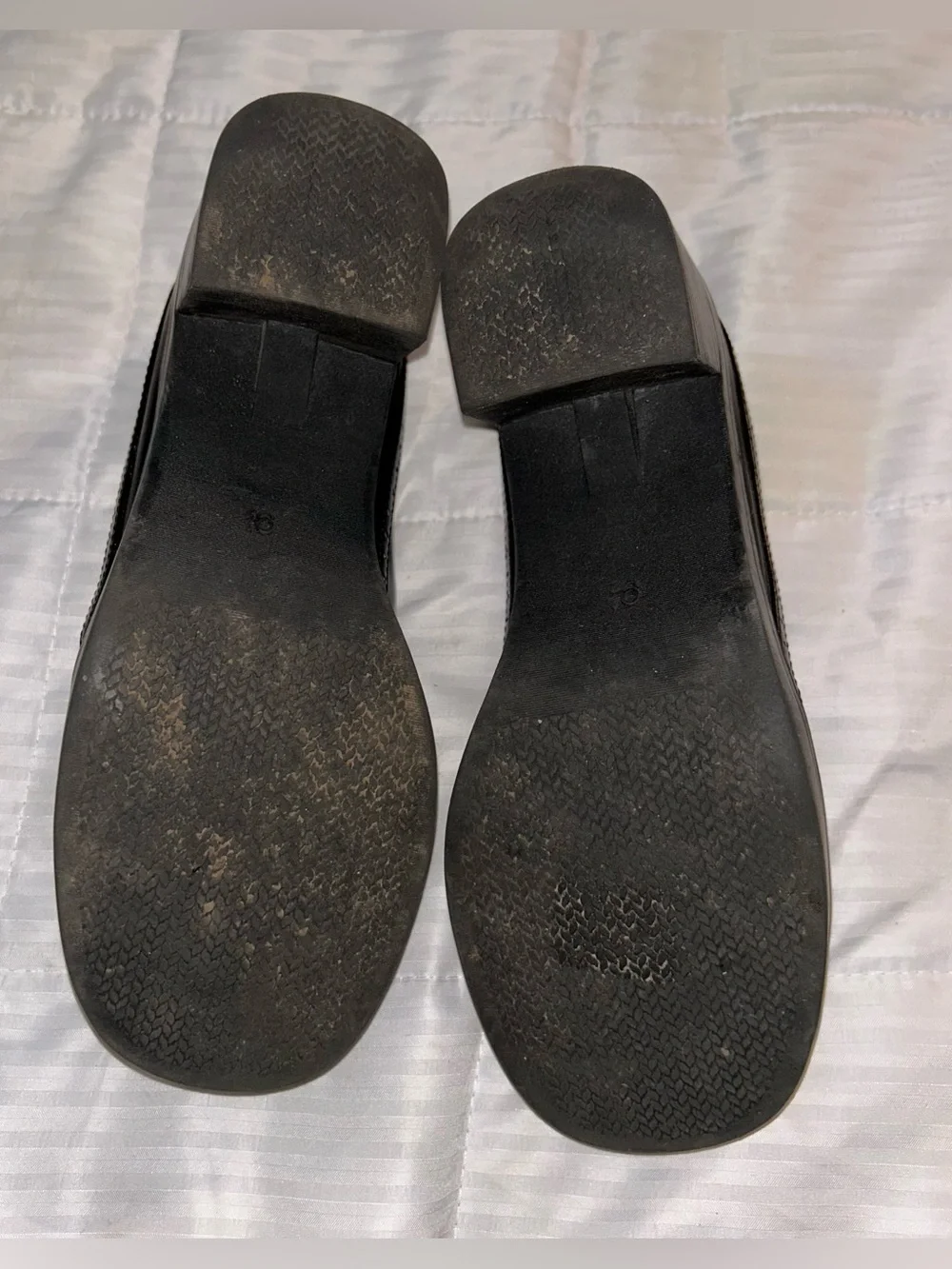 Vintage Mudd Y2K Black Chunky Block Heel Platform Loafer Shoes Size 9.5 90’s